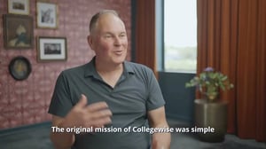 A screenshot of Kevin McMullin's video speaking about Collegewise's mission