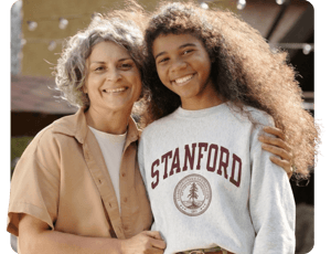 Stanford student with parent