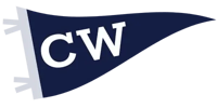 Dark blue pennant flag graphic featuring the white Collegewise CW initials. Dark blue pennant flag graphic featuring the white Collegewise CW initials.