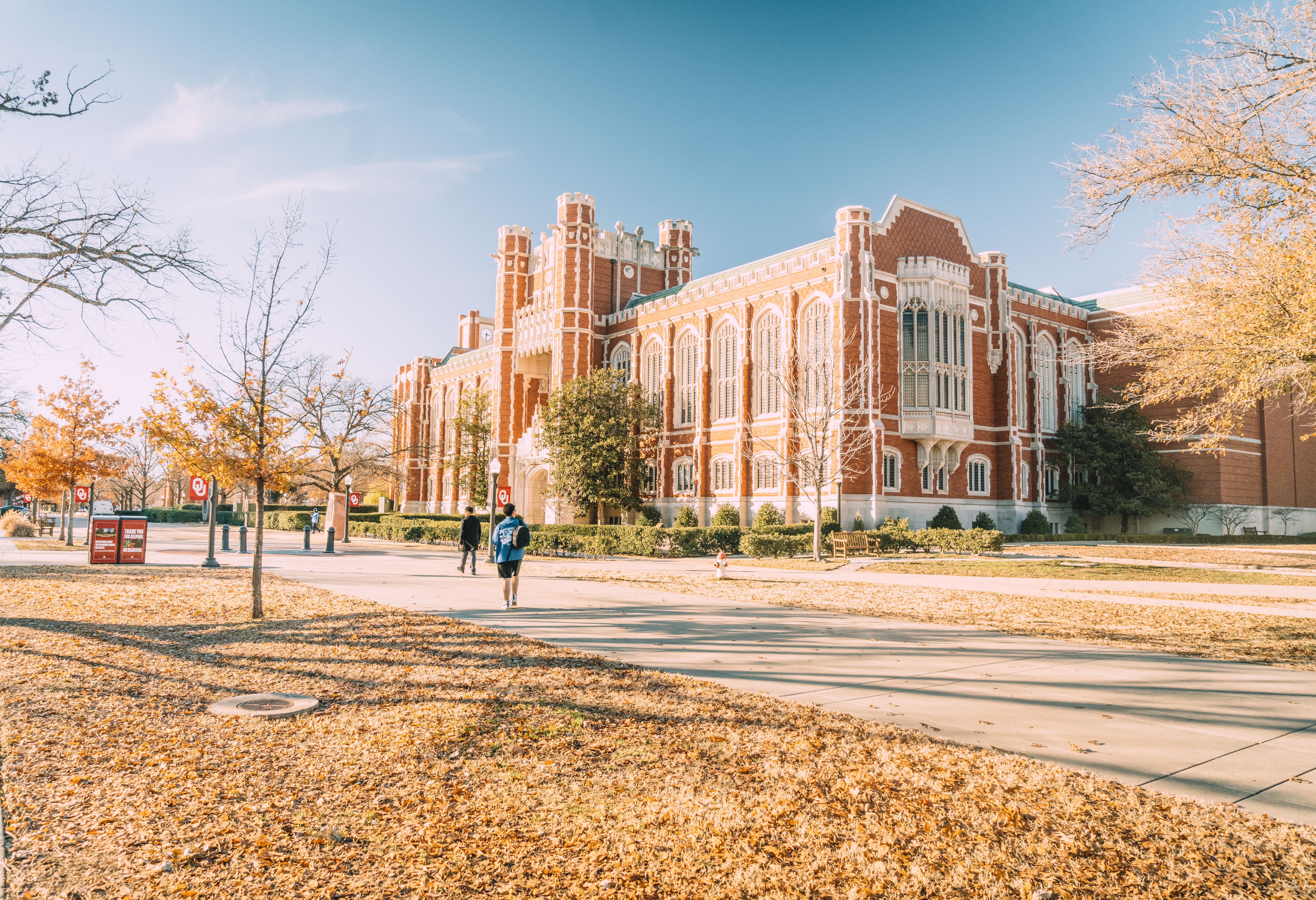 Scenic view of historic university campus.