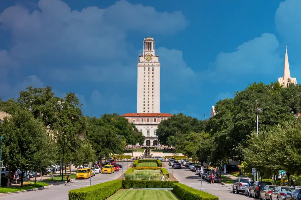 University of Texas at Austin campus aerial view.